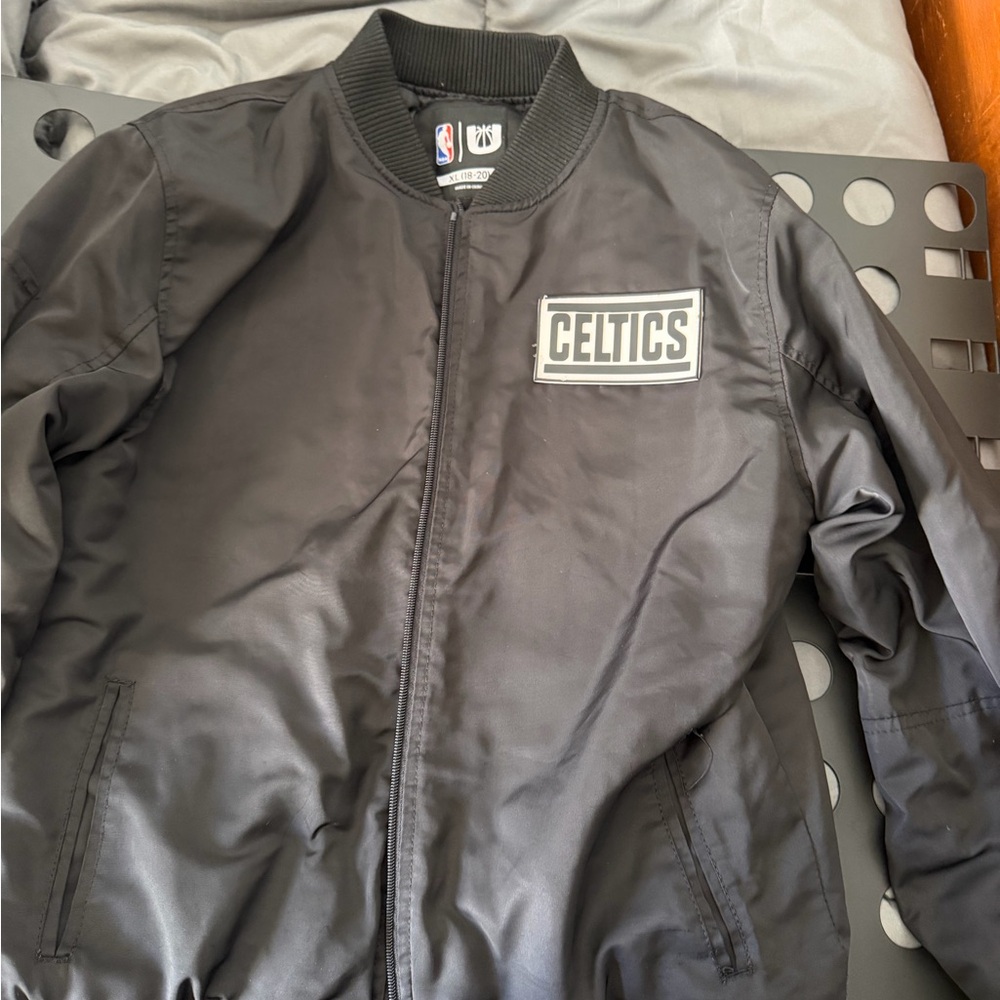 NBA Celtics Black Bomber Varsity Jacket